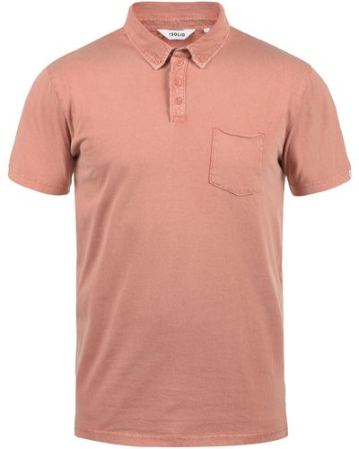 Solid Poloshirt SDPat Polo mit Used Look-Effekt - Pink