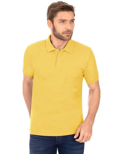 Trigema Poloshirt Polohemd mit Brusttasche (1-tlg) - Gelb