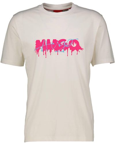 HUGO T-Shirt DACATION Regular Fit - Pink