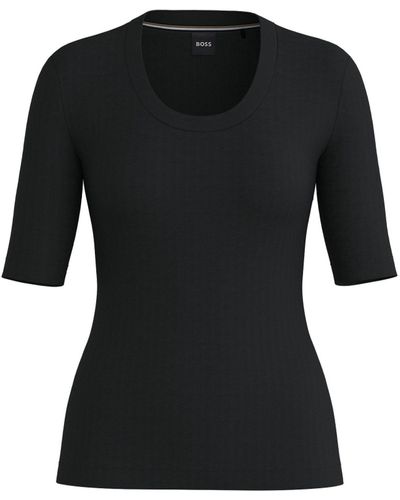 BOSS T-Shirt Effilie (1-tlg) - Schwarz