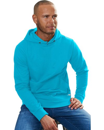 Kangaroos Hoodie Sweatshirt mit Rundhals und Kapuze, Baumwollmischung - Blau