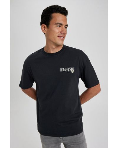 Defacto T-Shirt - Schwarz