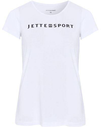 Jette Sport Shirt mit Label-Print - Weiß