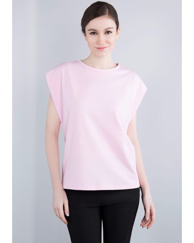 Imperial T- Ärmelloses "Punto Milano" Shirt mit eingeschlagen Armlochdetail - Pink