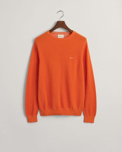 GANT Sweatshirt COTTON PIQUE C-NECK - Orange