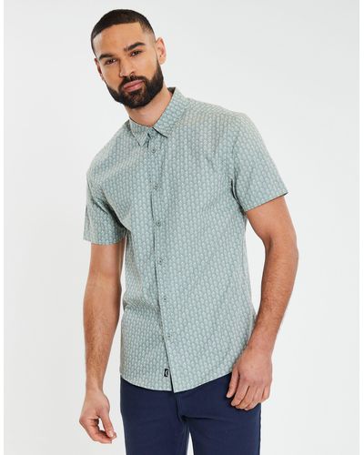 Threadbare Kurzarmhemd THB Shirt S/Slv Pine - Grün