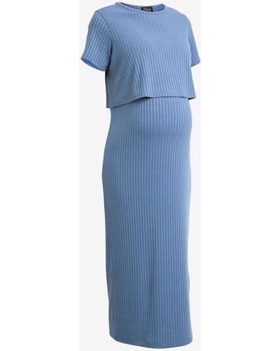 Next Umstandskleid Kurzärmeliges Kleid zum Stillen, Umstandsmode (1-tlg) - Blau