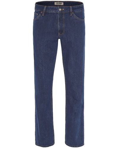 OKLAHOMA PREMIUM DENIM Straight-Jeans in klassischer Waschung (1-tlg) - Blau
