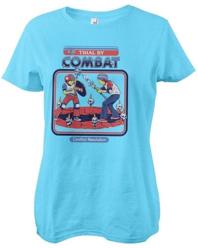 Steven Rhodes T-Shirt Trial By Combat Girly Tee - Blau