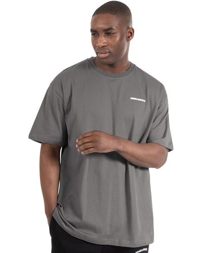 Smilodox T-Shirt Adrian Oversize, 100% Baumwolle - Grau