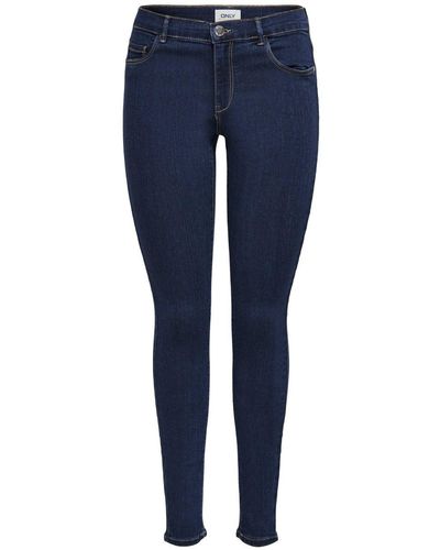ONLY Jeans-Hose OnlRain Skinny-Fit Regular-Waist Stretch Denim - Blau