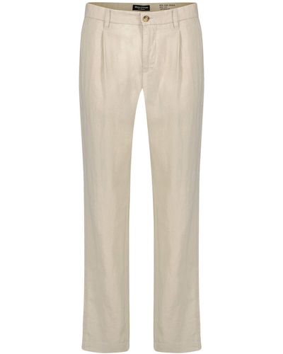 Marc O' Polo Chinohose Leinenhose OSBY JOGGER PLEATS Tapered Fit (1-tlg) - Natur