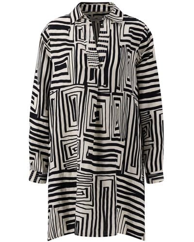 Fynch-Hatton Tunikakleid mit Labyrinth-Muster - Weiß