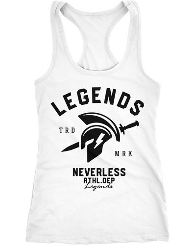 Neverless Tanktop Cooles T-Shirt Legends Sparta Gladiator Gym Athletics Sport Fitness ® - Weiß