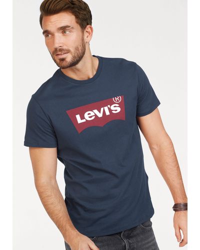 Levi's Levi's® T-Shirt Batwing Tee mit Logo-Front-Print - Blau