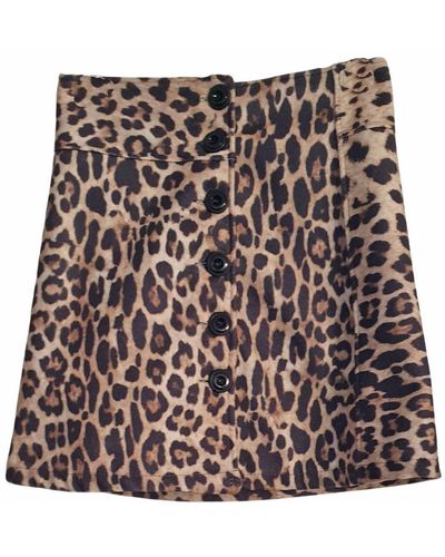 Charis Moda A-Linien-Rock Mini Skirt stylish im angesagten Leo- Animal Druck - Mehrfarbig