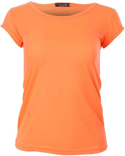 Muse Basic Kurzarm T-Shirt Skinny Fit 1001 - Orange