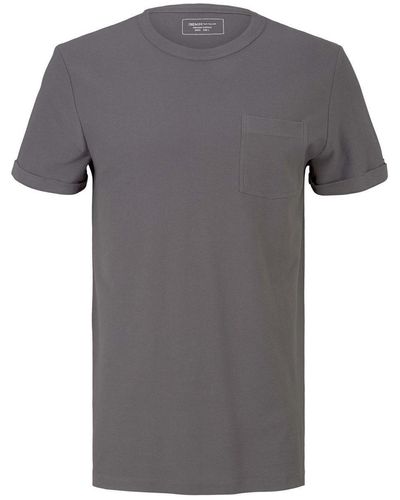Tom Tailor T-Shirt POCKET (1-tlg) aus Baumwolle - Grau
