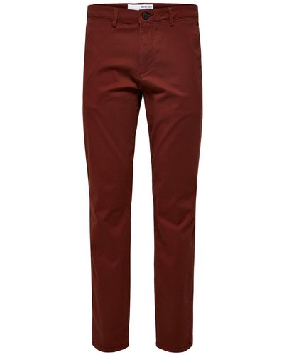 SELECTED Chinohose Miles Flex (1-tlg) - Rot