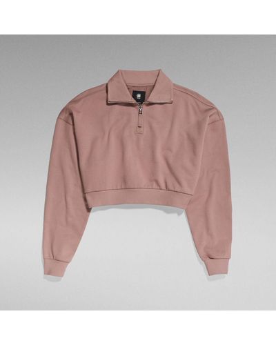 G-Star RAW Sweatshirt Cropped /2 Zip Loose SW WMN (1-tlg) - Pink