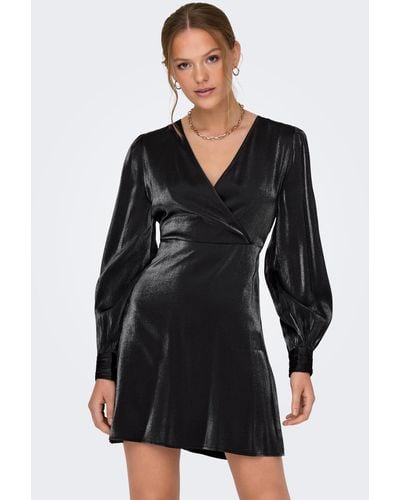 ONLY Partykleid ONLERICA L/S WRAP DRESS PTM - Schwarz