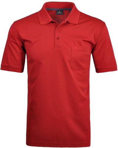 RAGMAN T-Shirt Polo button short sleeve, ERDBEERE - Rot