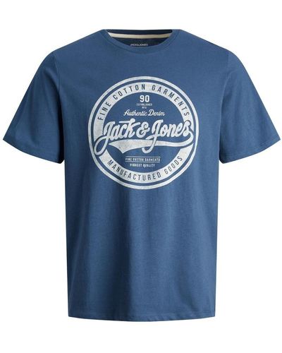 Jack & Jones Rundhals T-Shirt JJEJEANS - Blau