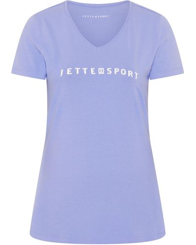 Jette Sport Shirt mit Logo-Pigment-Print - Blau