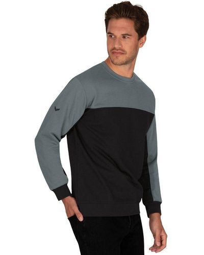 Trigema Zweifarbiges Sweatshirt aus Biobaumwolle - Schwarz