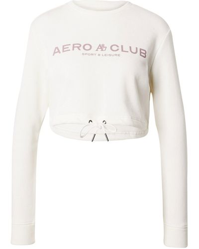 Aéropostale Sweatshirt (1-tlg) Drapiert/gerafft - Weiß