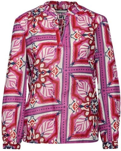 Street One Langarmbluse / Da. Bluse / LTD QR Printed tunic blouse wi - Rot