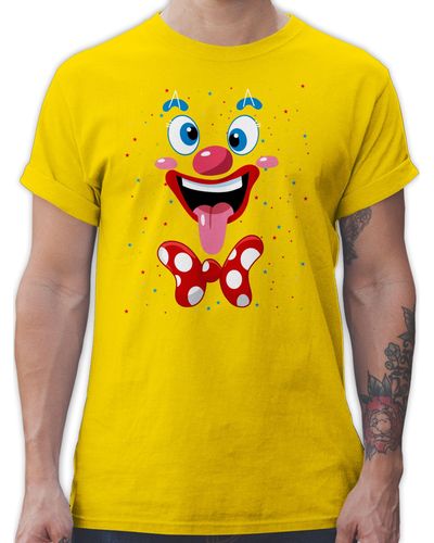 Shirtracer T-Shirt Clown Gesicht Kostü Clownkostüm Lustig Karneval & Fasching - Gelb