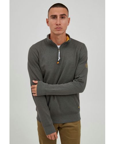 Solid Sweatshirt SDKaran Moderner Sweater mit Troyer-Kragen - Grau
