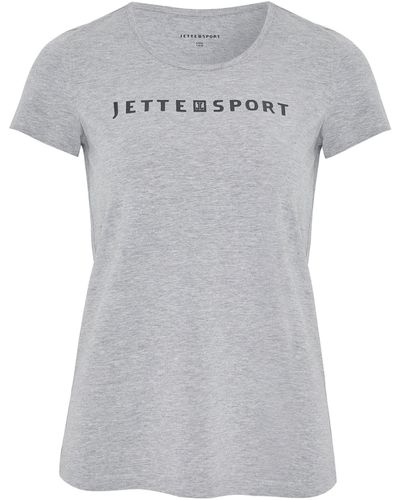 Jette Sport Shirt mit Label-Print - Grau