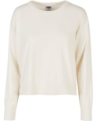 Urban Classics Rundhalspullover Ladies Eco Viscose Oversized Basic Sweater (1-tlg) - Weiß