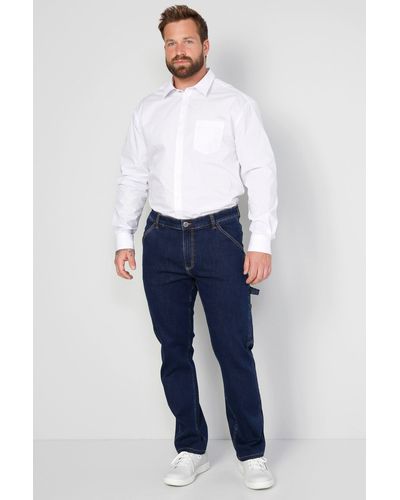 Boston Park 5-Pocket-Jeans Workerjeans Slim Fit bis Gr. 35 - Blau