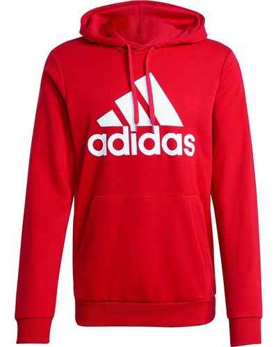 adidas Sweatshirt M BL FT HD SCARLE/WHITE - Rot