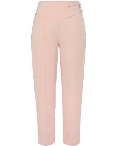Lascana 7/8-Hose mit Zierschnallen am Bund, elegante Stoffhose, Business-Look - Pink