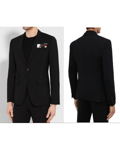 DSquared² LONDON Hand Tailored Italy Iconic Sakko Anzug Jacke Suit Jac - Schwarz