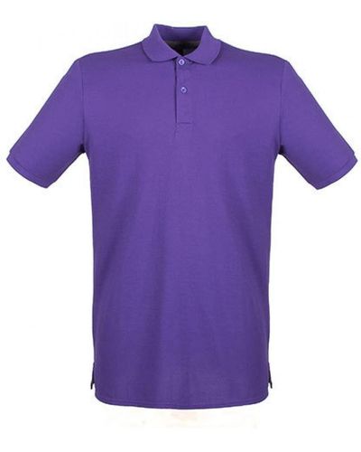 Henbury Poloshirt Modern Fit Cotton Microfine-Piqué Polo Shirt - Lila