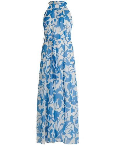 BETTY&CO Sommerkleid Kleid Lang ohne Arm - Blau
