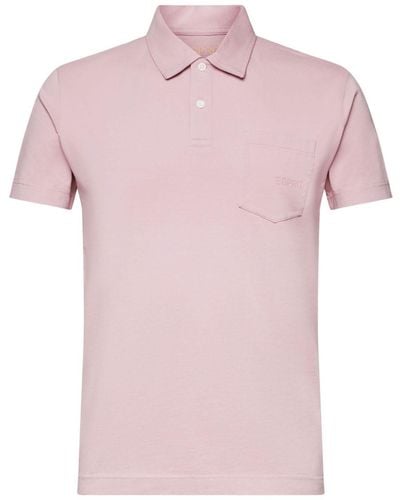 Esprit Poloshirt aus Baumwolle mit Logo - Pink