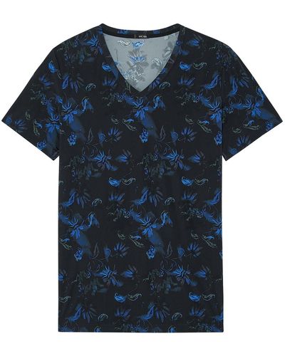 Hom Grant Tee t-shirt -ausschnitt v-neck - Blau