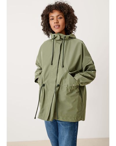 QS Outdoorjacke Jacke mit integriertem Rucksack - Grün