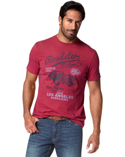 Arizona T-Shirt mit Print in Vintage Optik - Rot
