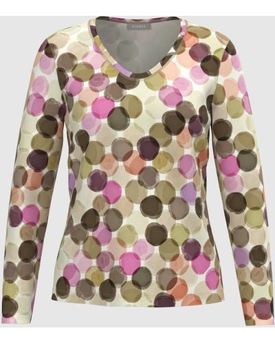 Bianca Print-Shirt MAGRET mit angesagtem, graphischen Druck in Trendfarben - Braun