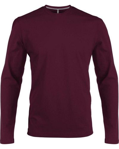 Kariban Rundhalsshirt K359 T-Shirt langarm enzymgewaschen - Lila