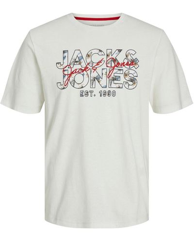 Jack & Jones T-Shirt JJCHILL SHAPE TEE SS CREW NECK - Weiß