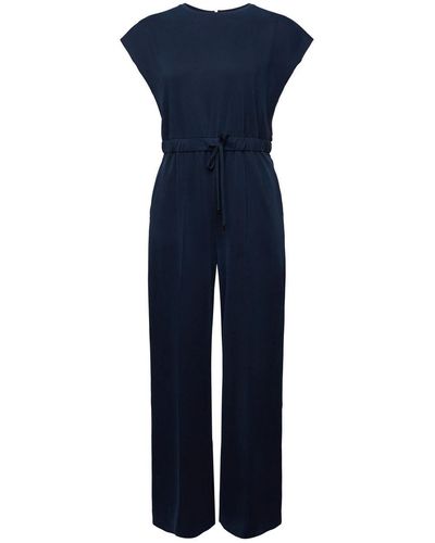 Esprit Stoffhose Overalls knitted - Blau