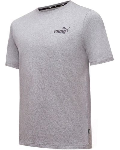 PUMA T-Shirt - ESS Small Logo Tee, Rundhals - Grau